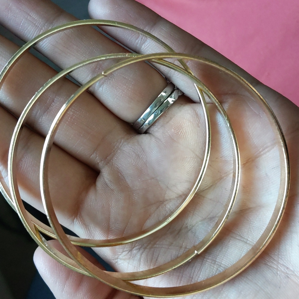 Gold sparkle bangle bracelets